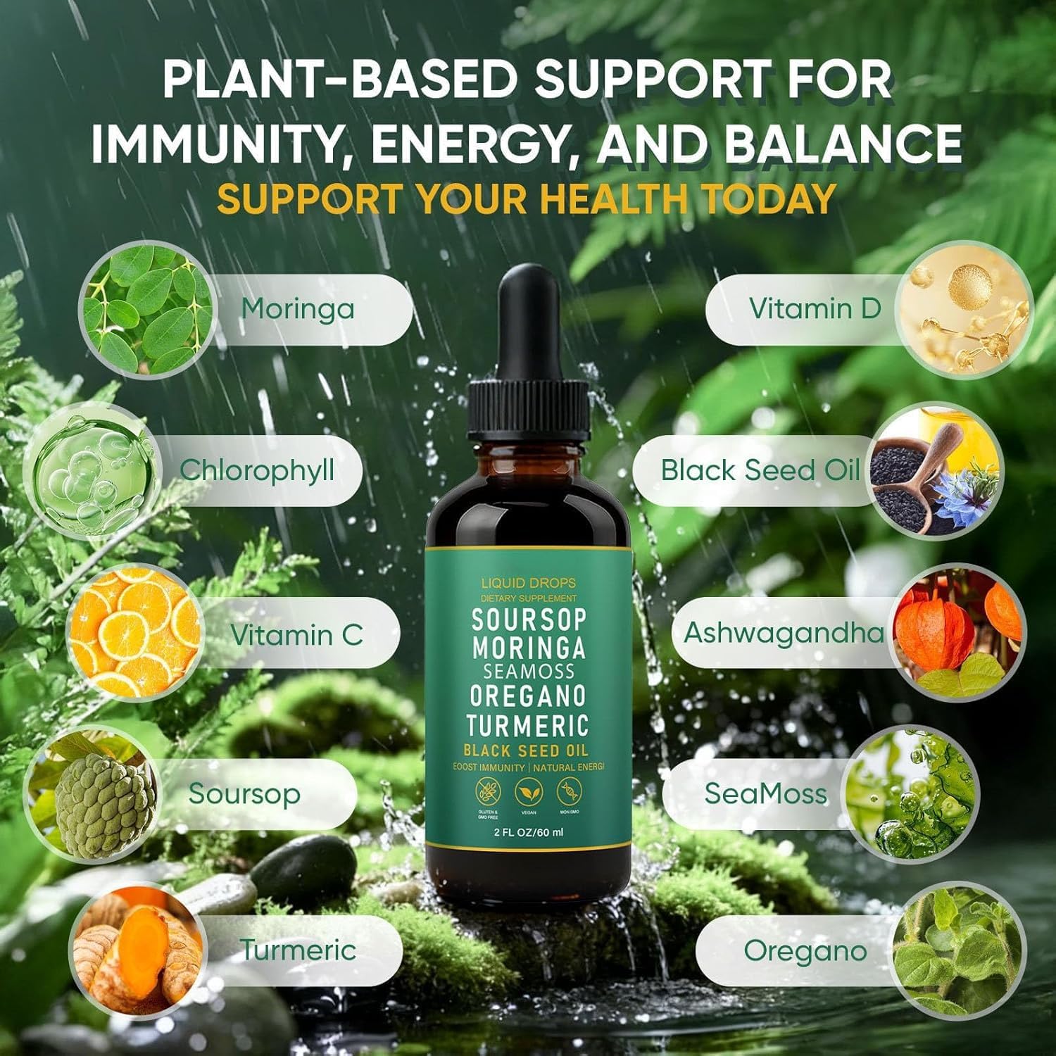 Jfsyb Moringa leaf highlights antioxidant-rich formulation for everyday wellness.