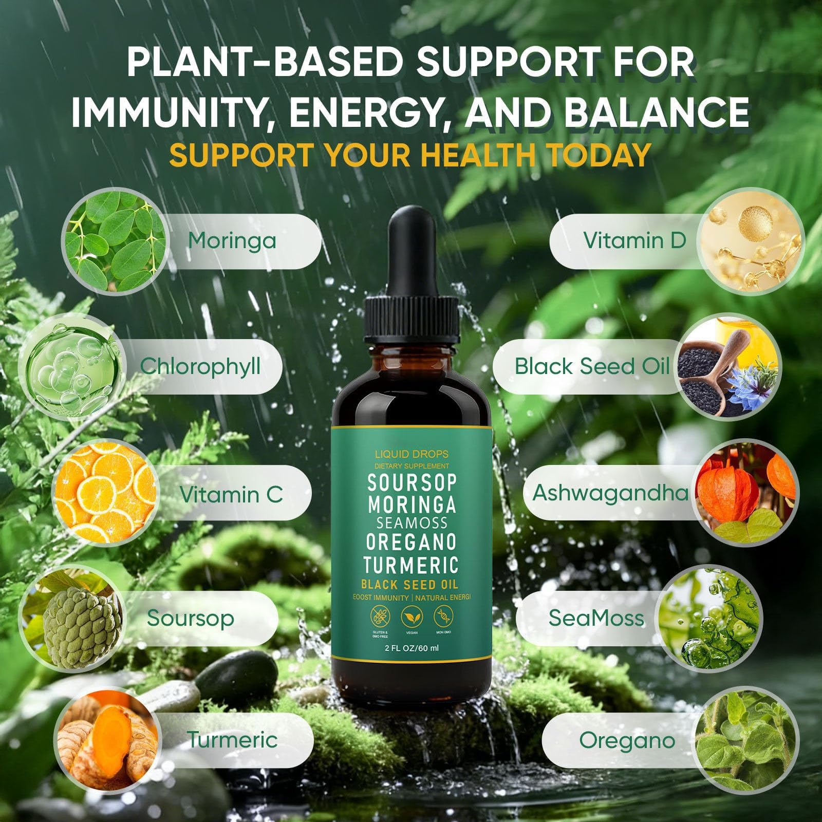 Vegan, non-GMO formula bottle with clean label and simplicity