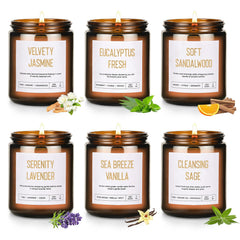JGXLQ Serenity Lavender candle in a glass jar for calming home ambiance.