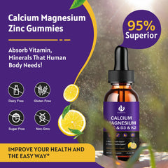 jiankytz calcium magnesium zinc liquid drops packaging highlights premium vegan formula