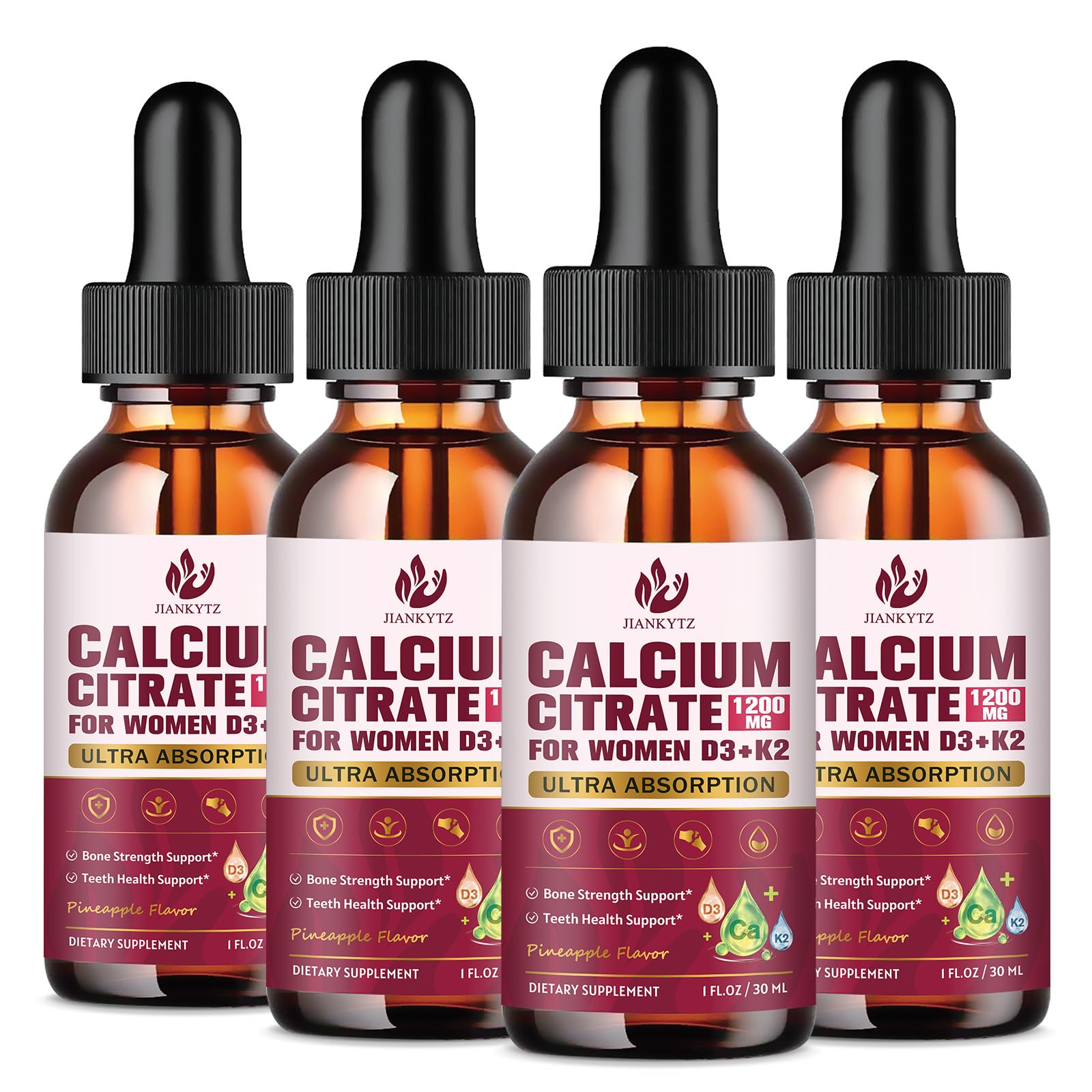 JIANKYTZ calcium citrate liquid drops bottle for easy daily bone support.