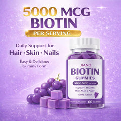 Ingredients label on JianQ Biotin Gummies bottle.