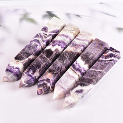 JIC Gem amethyst crystal obelisk top view ideal for grid work