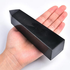 JIC Gem black obsidian tower for energy cleansing and protective ambiance.