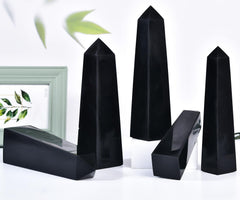JIC Gem black obsidian tower suits office or living spaces.