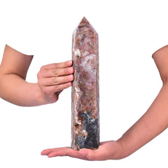 JIC Gem chrysocolla wand six facets close-up showing energy focus