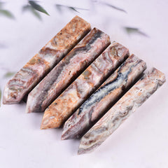 JIC Gem natural polished agate surface reveals veins and subtle sheen for display