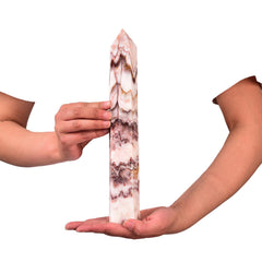 JIC Gem natural quartz crystal wand for meditation and energy focus.