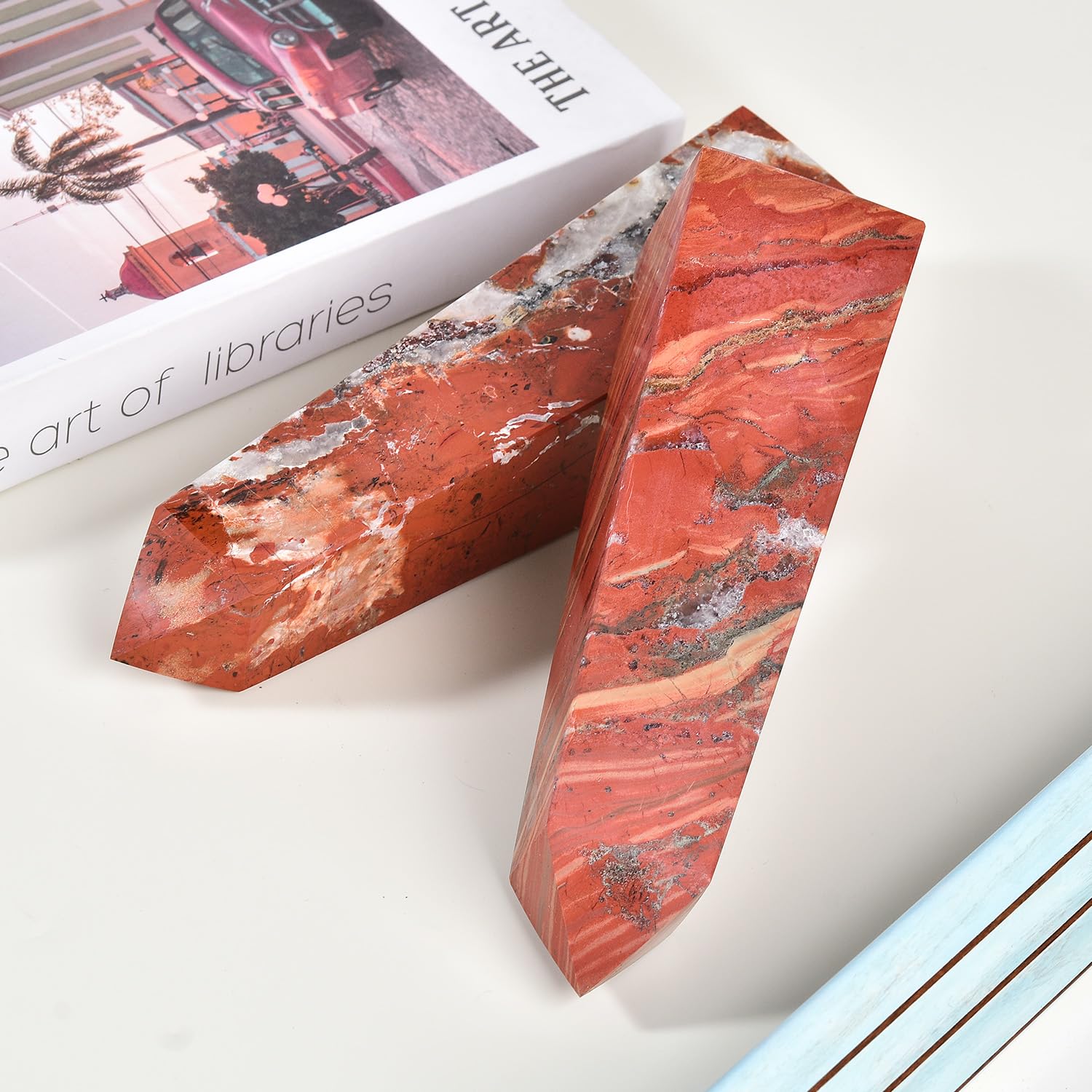 JIC Gem four-facet crystal wand for energy transformation in spaces.