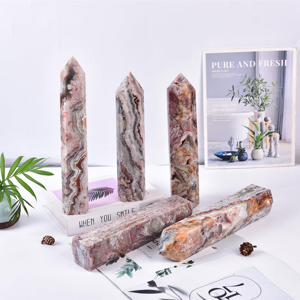 JIC Gem striped agate wand gift ready packaging for crystal lovers
