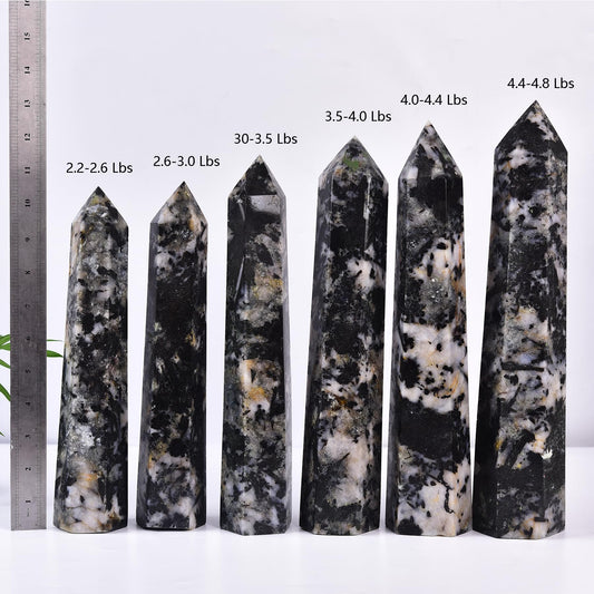 JIC Gem tourmaline-quartz wand standing 26 cm tall for meditation