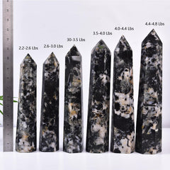 JIC Gem tourmaline-quartz wand standing 26 cm tall for meditation