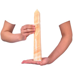 JIC Gem yellow calcite tower closeup reveals natural texture and glow