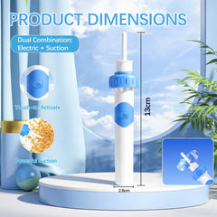 JICICUXI ear vacuum strong suction demonstrates effective dry wax removal at home