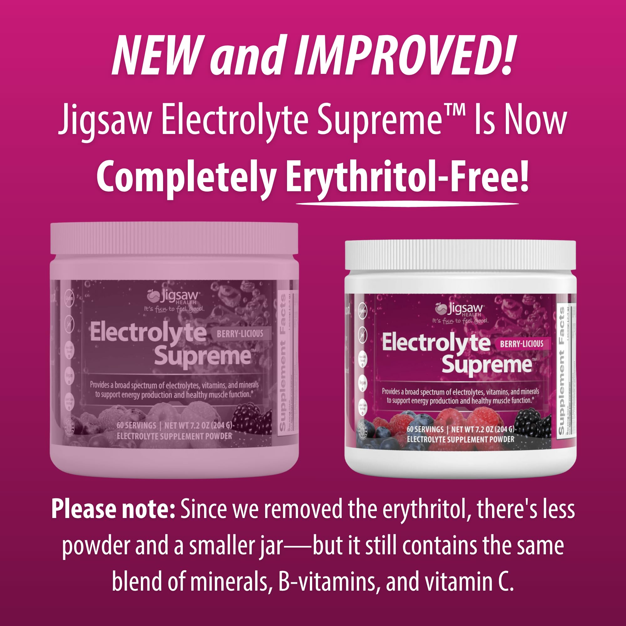 Jigsaw Electrolyte Supreme glass of water with powder dissolving for hydration.