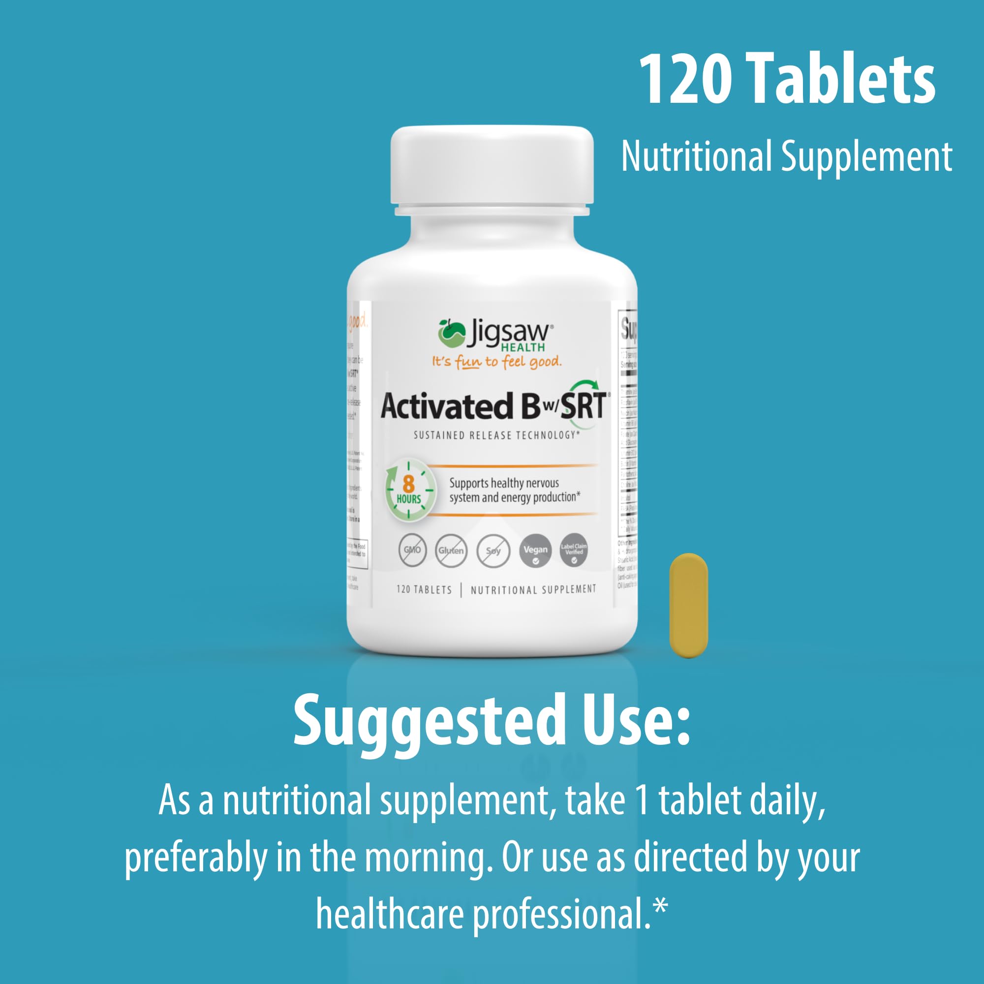 Jigsaw Health Activated B w/SRT energy and focus in daily life.