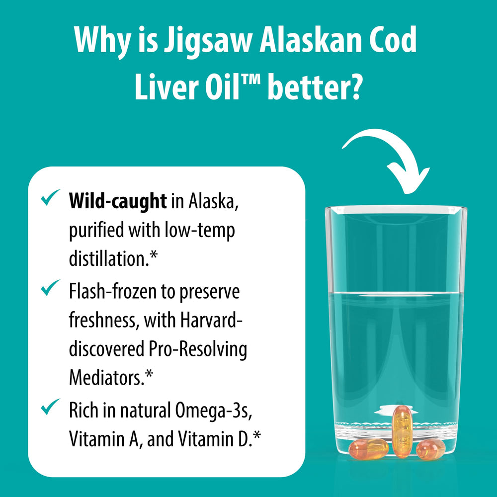 Jigsaw Health Alaskan Cod Liver Oil PRMs details highlight natural mediators.