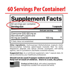 Front label of Jigsaw Health CoQ10 w/SRT highlighting sustained release technology.