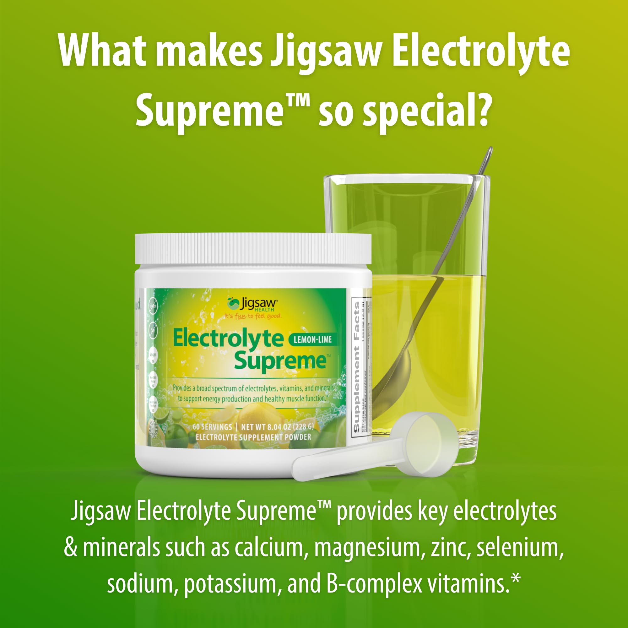 Jigsaw Health Electrolyte Supreme with kids illustration for family use.