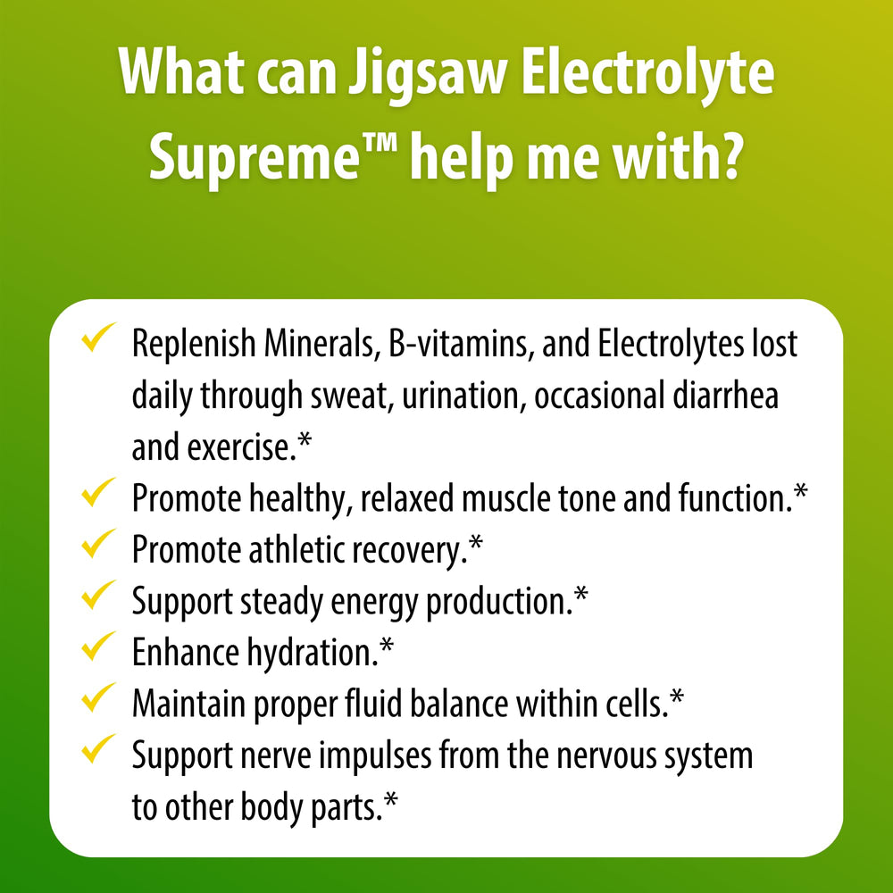 Jigsaw Health Electrolyte Supreme powder dissolving smoothly in water.