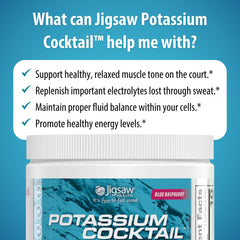Athlete holding Jigsaw Health Potassium Cocktail during warm-up.