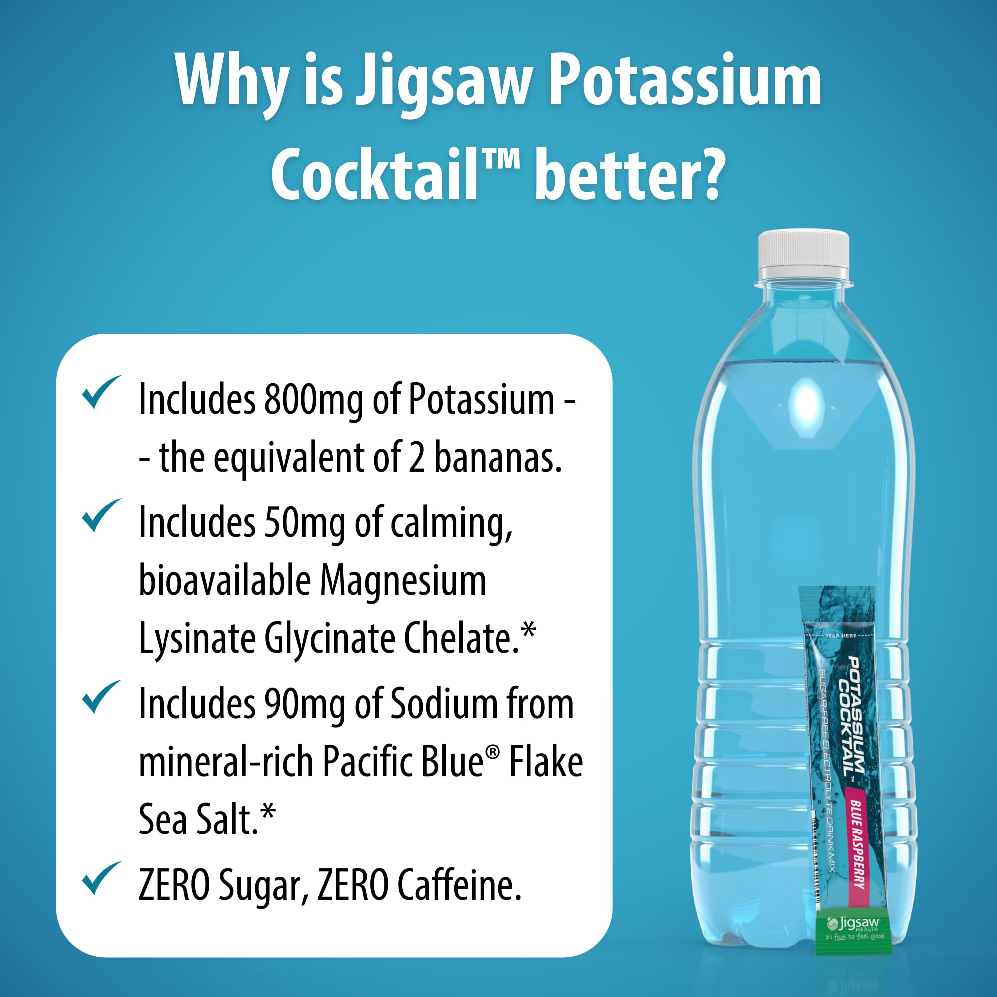 Jigsaw Health Potassium Cocktail blue raspberry serve ready-to-drink or mix.