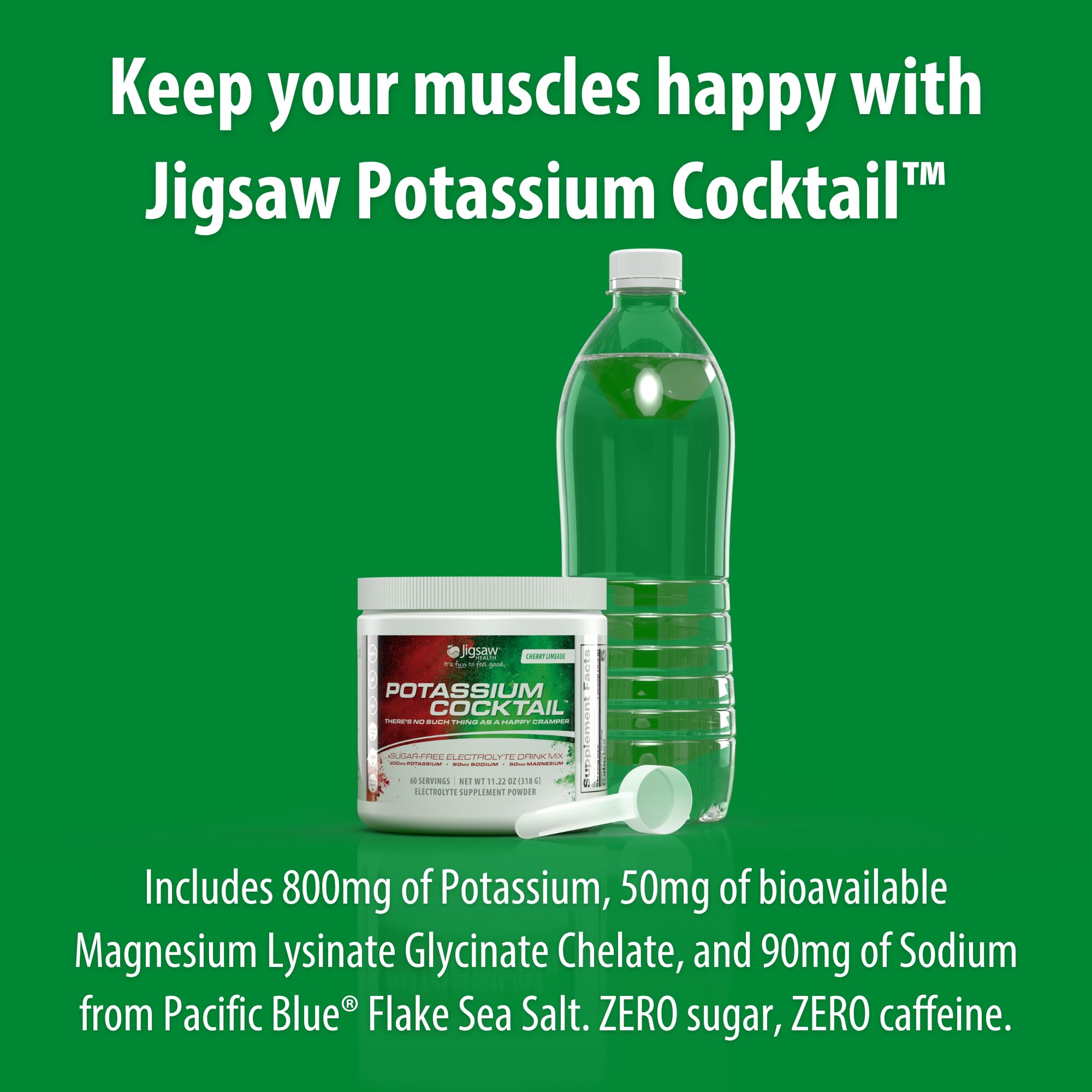Jigsaw Health Potassium Cocktail glass with Cherry Limeade flavor refreshing drink