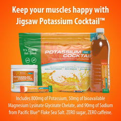 Jigsaw Health Potassium Cocktail orange on-the-go hydration companion.