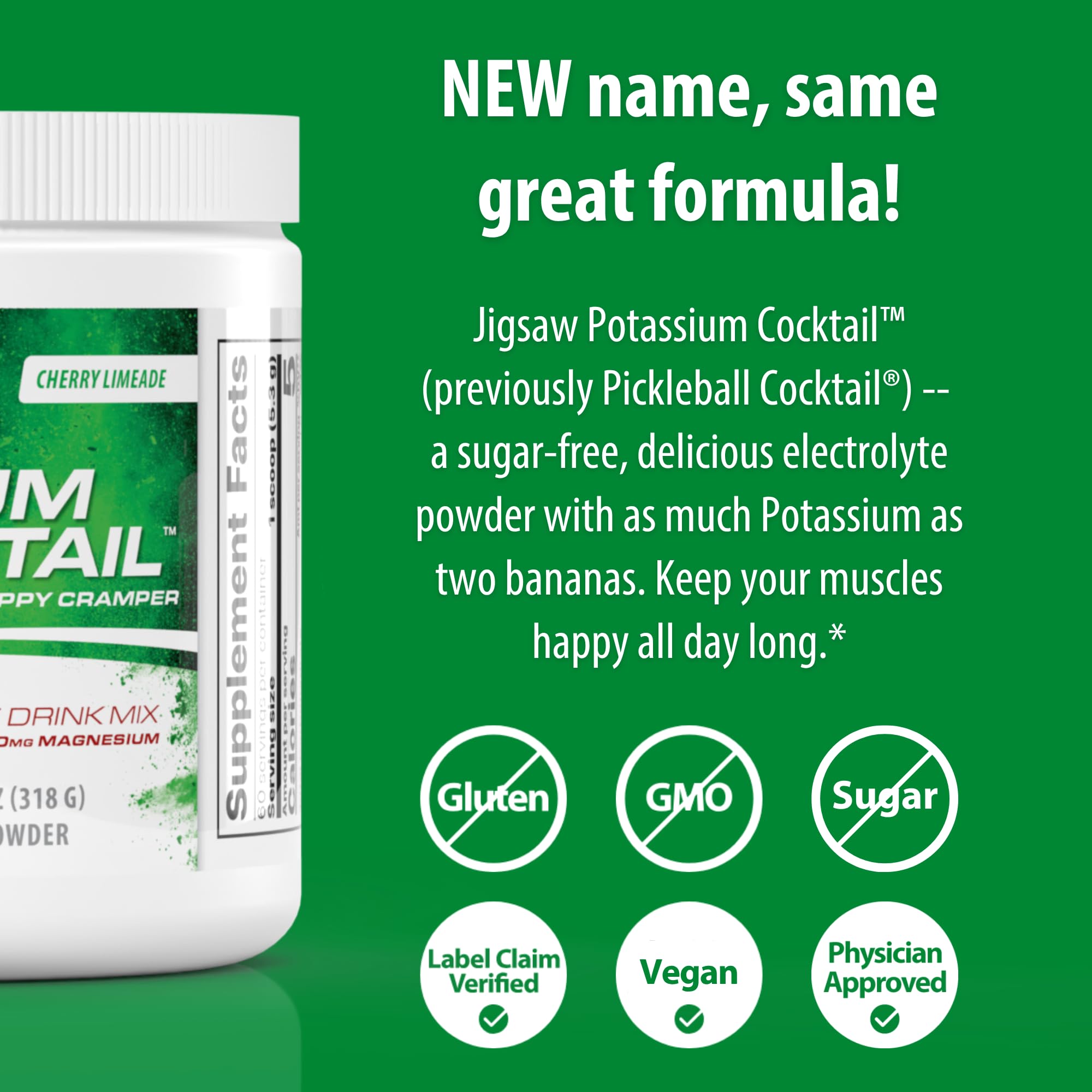Jigsaw Health Potassium Cocktail scoop included for precise servings