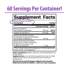 Jigsaw Health Vitamin K2 + E Complex bottle label closeup with MenaQ7