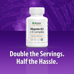 Jigsaw Health Vitamin K2 + E Complex softgels for daily use