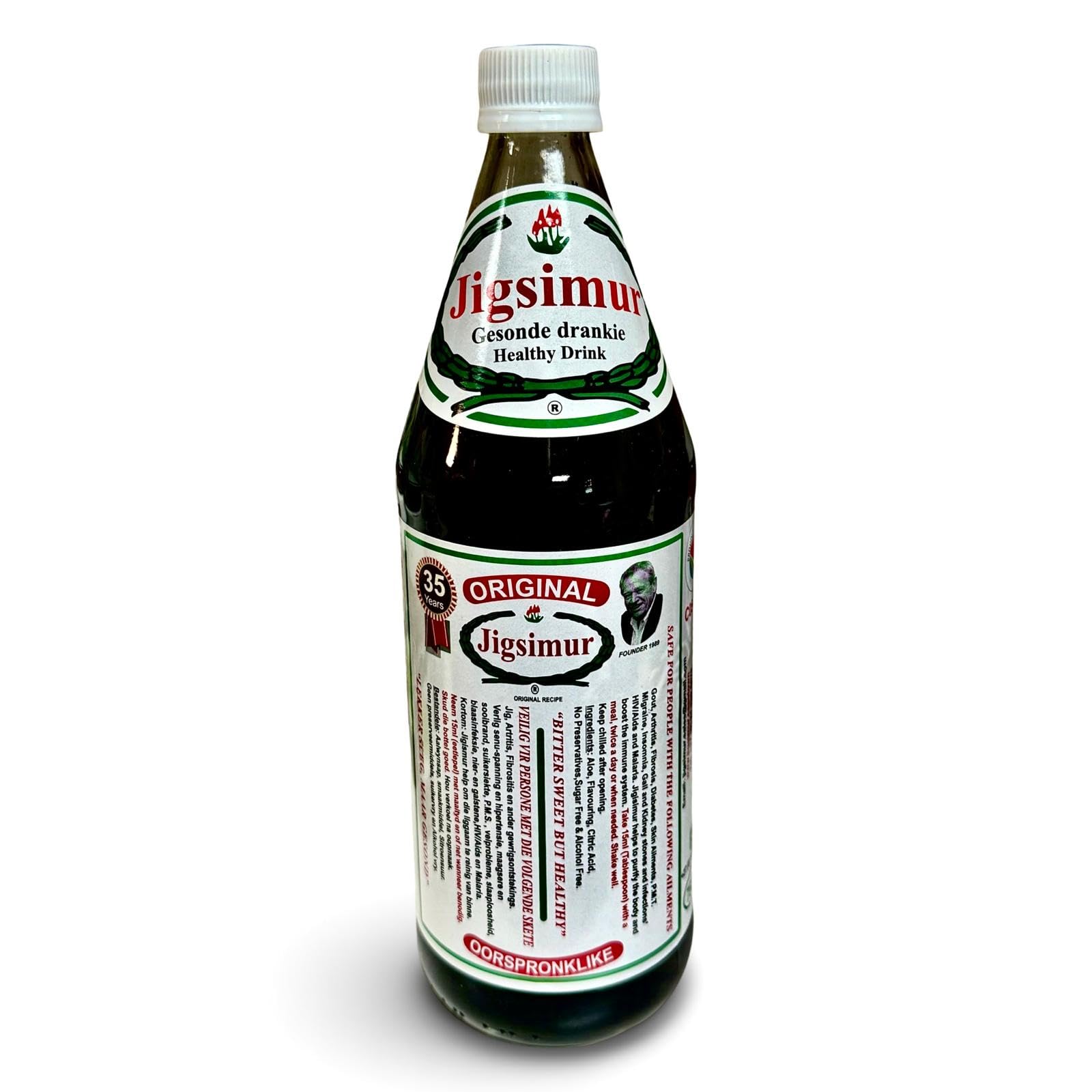 Jigsimur glass with drink highlighting bitter profile and refreshing finish.