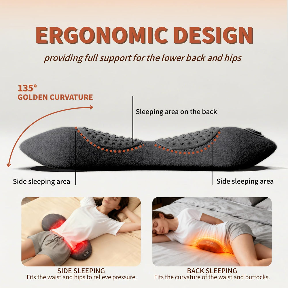 JINGRUIAI smooth spine massager showcases 135-degree ergonomic contour.