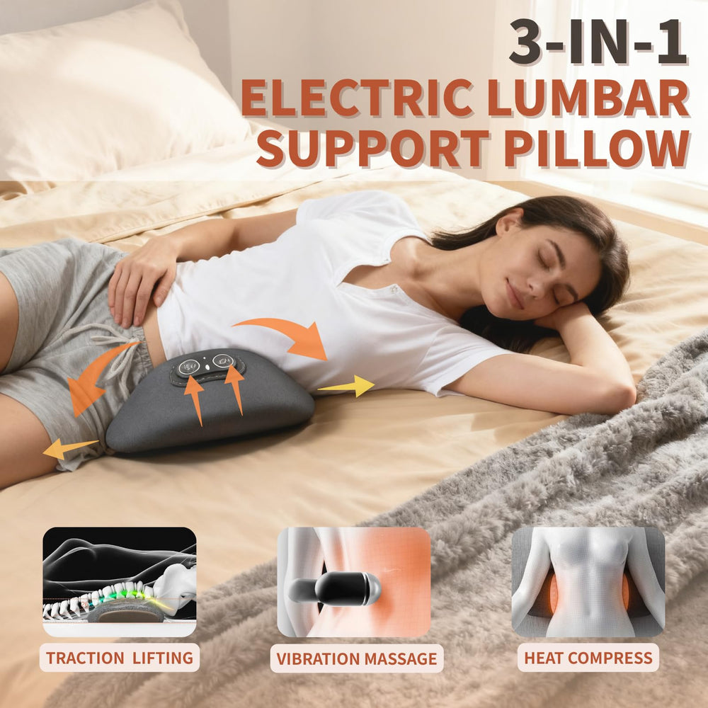 JINGRUIAI triple fusion back massager emphasizes heat and vibration for relaxation.
