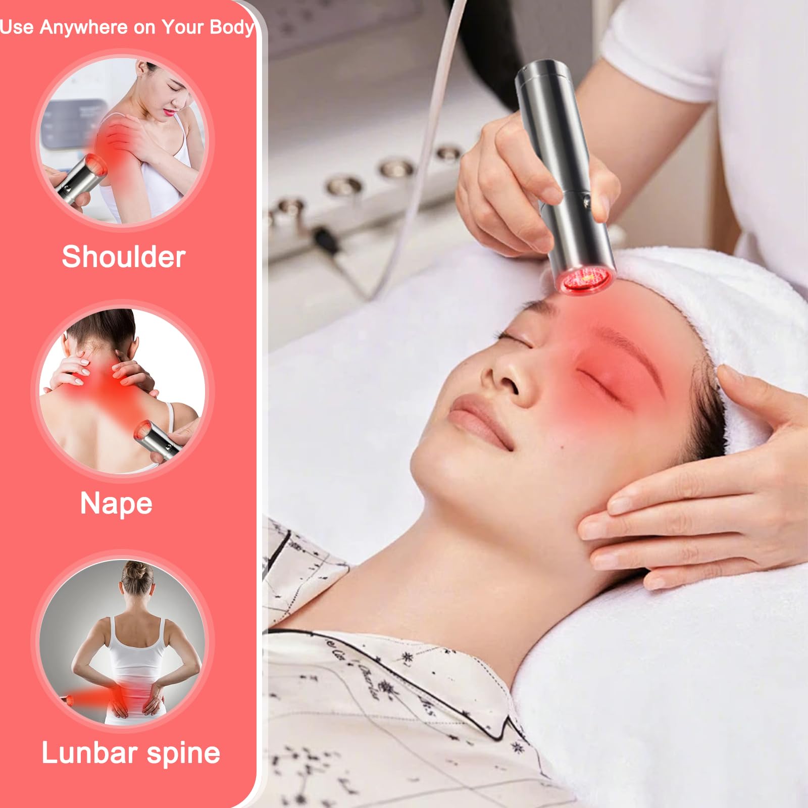 JINGYAN Red Light Torch targeting shoulder area for muscle relief