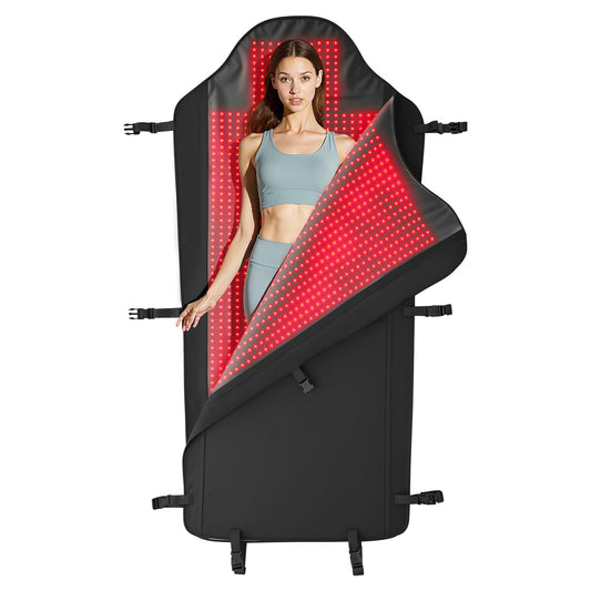 JINKEE full body red light therapy mat laid flat for wide coverage and relief.