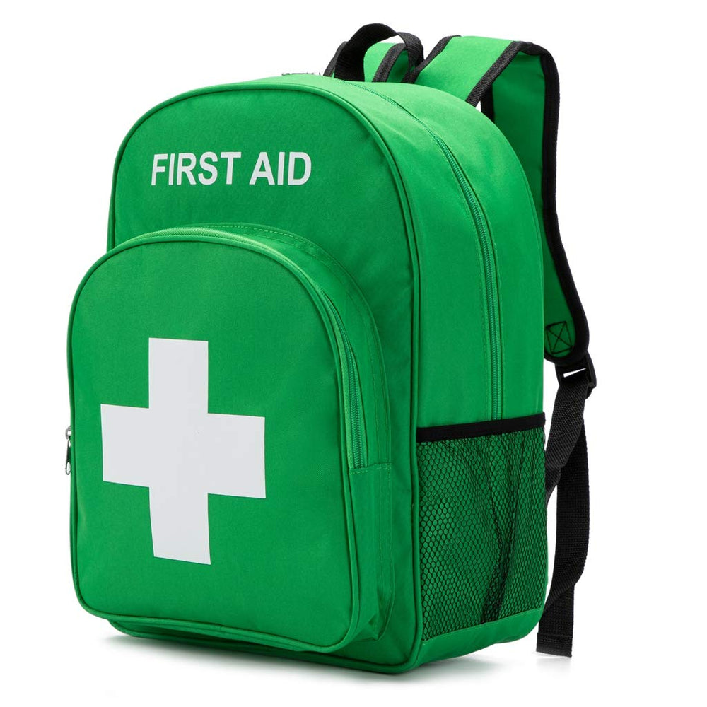 Jipemtra Red Emergency Bag front view with cross symbol for quick access.
