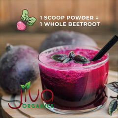 Jiva Organics Beet Root Powder used as natural color in dishes.