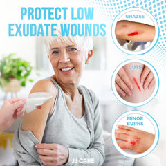 JJ CARE breathable island dressing promotes clean, dry healing environments.