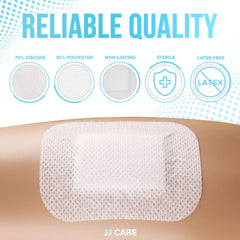 JJ CARE non-stick central pad prevents sticking to wounds for comfortable changes.