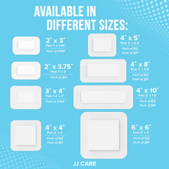 JJ CARE adhesive gauze dressing ideal for everyday home wound care.