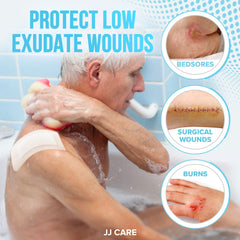 JJ CARE waterproof dressing acting as barrier against contaminants