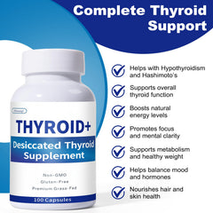 Jkrova desiccated thyroid capsules being poured for easy daily use