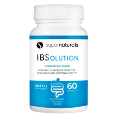 JLM Nutritionals SuperNaturals IBSolution bottle offers US-made digestive support