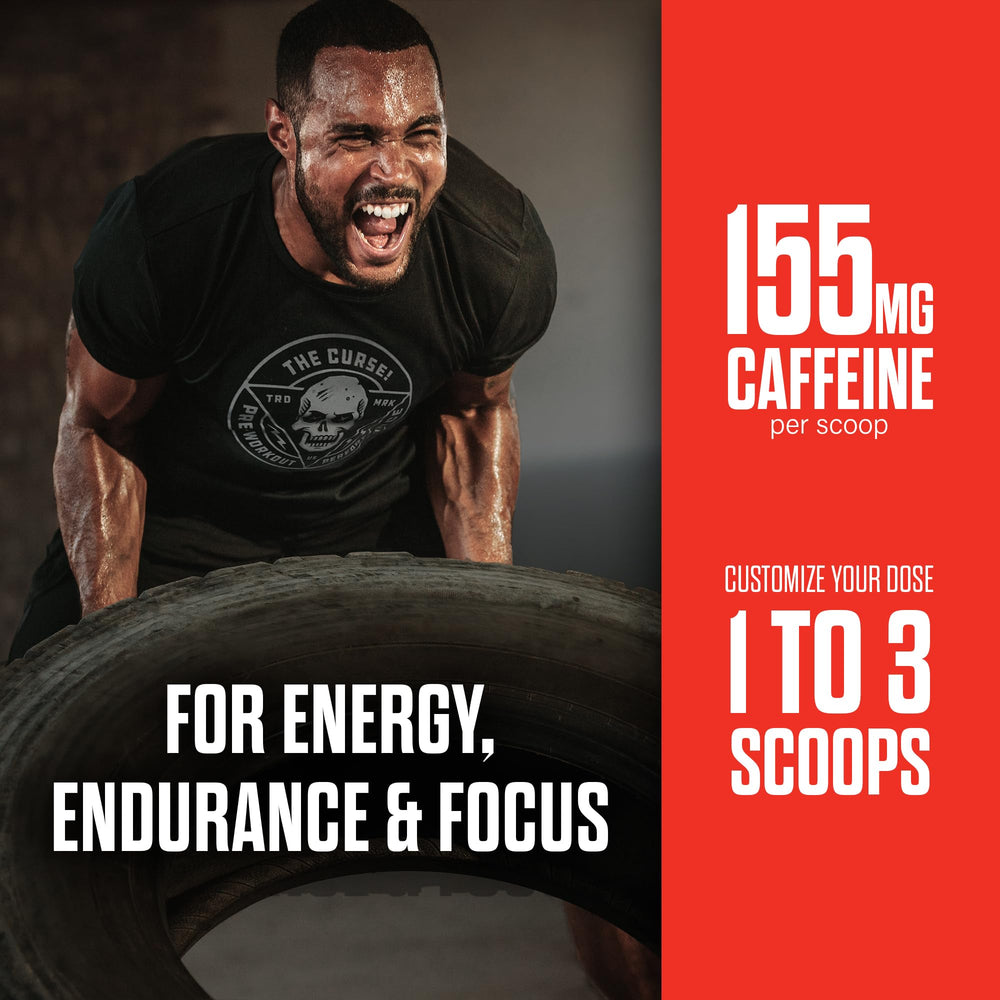 JNX SPORTS The Curse fruit punch label closeup showcases ingredients and branding.