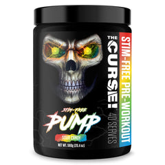JNX Sports The Curse! Pump bottle label closeup, highlighting stimulant-free nitric oxide support for pump-focused workouts.