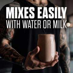 Creamy shake texture after blending The Curse! powder for a tasty protein drink.