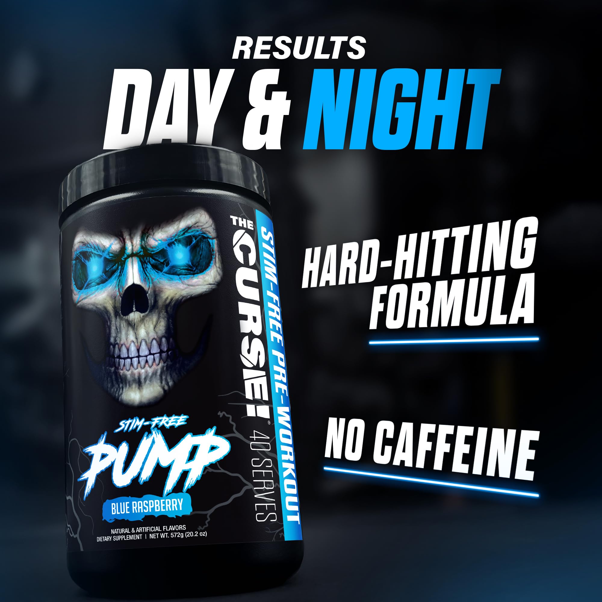 JNX SPORTS The Curse! Pump powder and glass of water ready for shake and hydration.