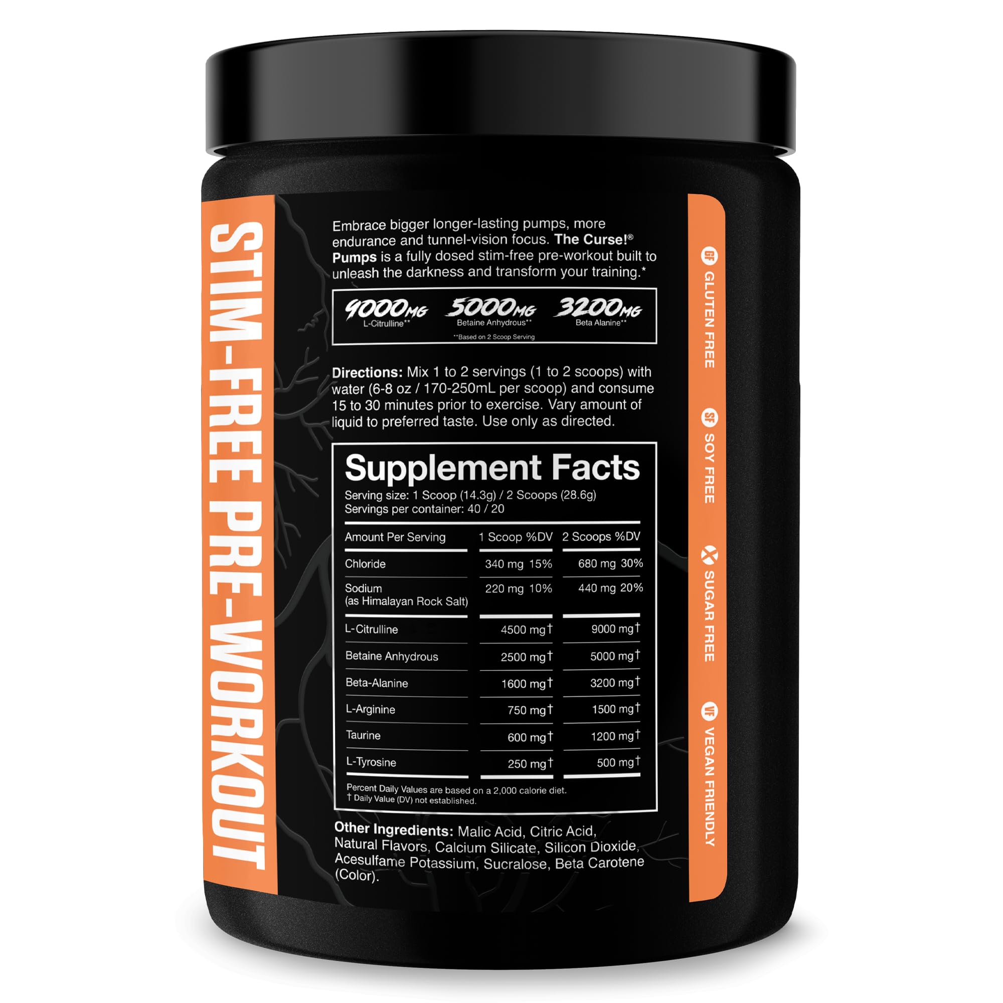 JNX SPORTS The Curse! Pump scoop demonstrates caffeine-free pre-workout usage.
