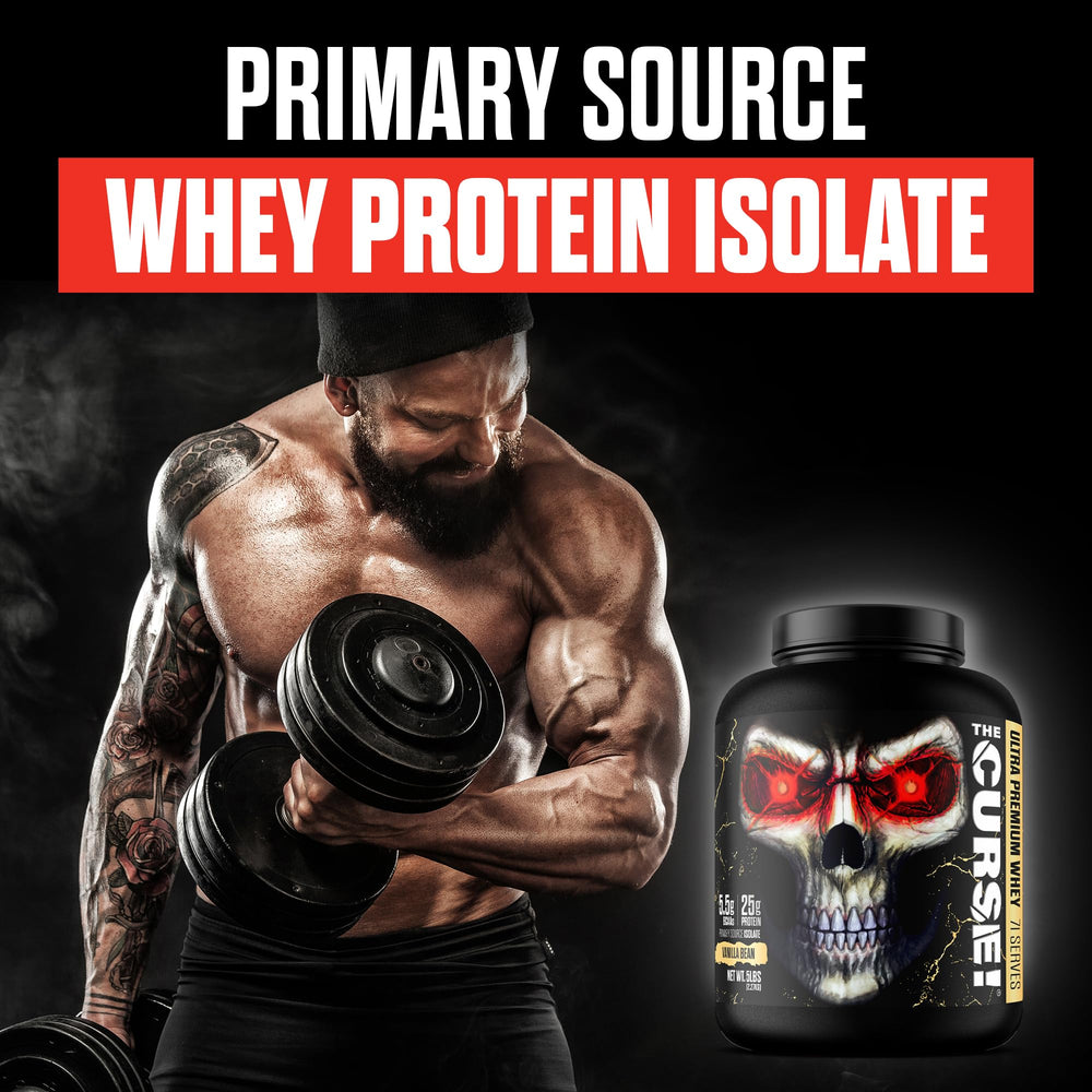 JNX Sports Whey Isolate powder close-up showing ultra-filtered formula.